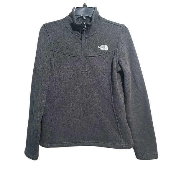 The North Face Women Maggy Fleece Sweater Quarter Zip Slim Fit Grey Size Small - Picture 1 of 6